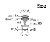 MEDIDAS VALVULA LAVABO-BIDE CLICK AQUA ROCA